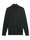 LYLE & SCOTT Tonal Eagle Merino Quarter Zip Jumper Jet Black