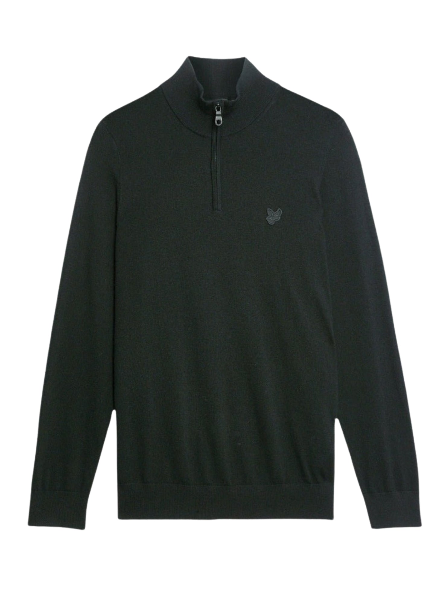 LYLE & SCOTT Tonal Eagle Merino Quarter Zip Jumper Jet Black