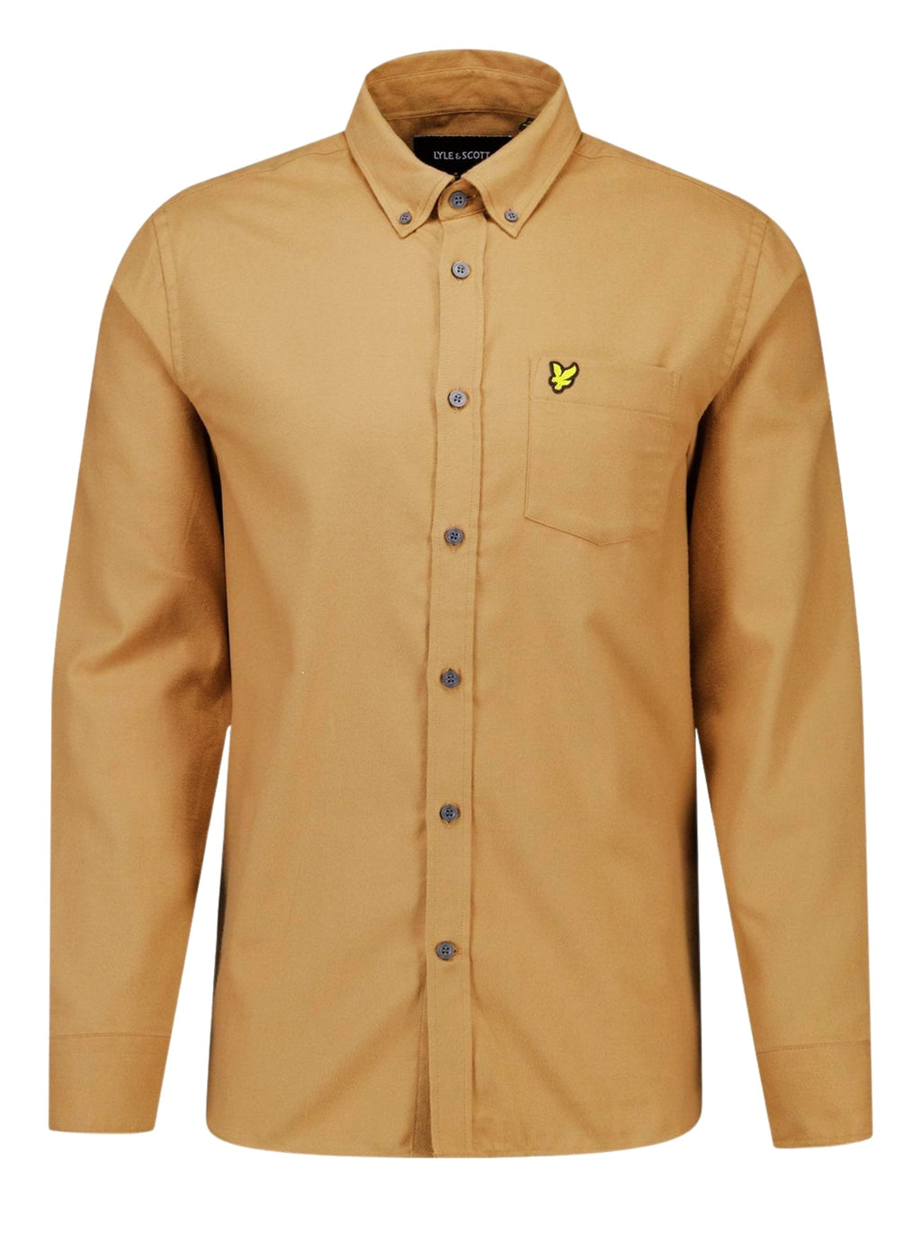 LYLE & SCOTT Plain Flannel Shirt Tigers Eye Orange