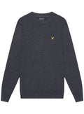 LYLE & SCOTT Cotton Merino Crew Neck Jumper Charcoal Marl