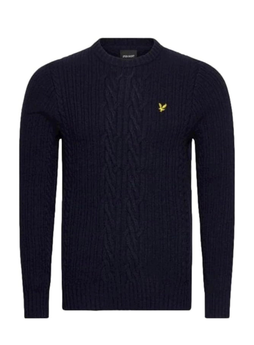 LYLE & SCOTT Ribbed Cable Knit Jumper Dark Navy Marl