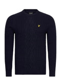 LYLE & SCOTT Ribbed Cable Knit Jumper Dark Navy Marl
