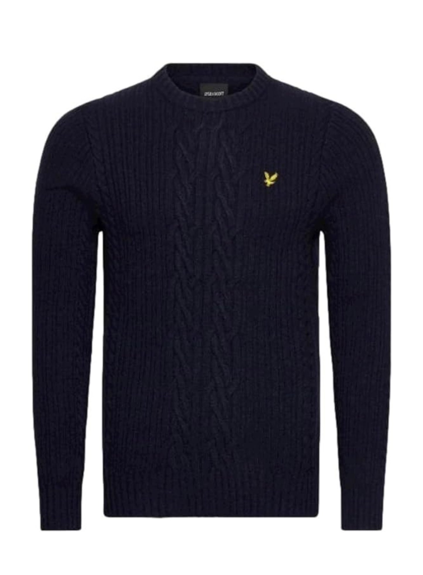 LYLE & SCOTT Ribbed Cable Knit Jumper Dark Navy Marl
