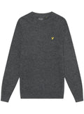 LYLE & SCOTT Lambswool Blend Crew Neck Jumper Charcoal Marl