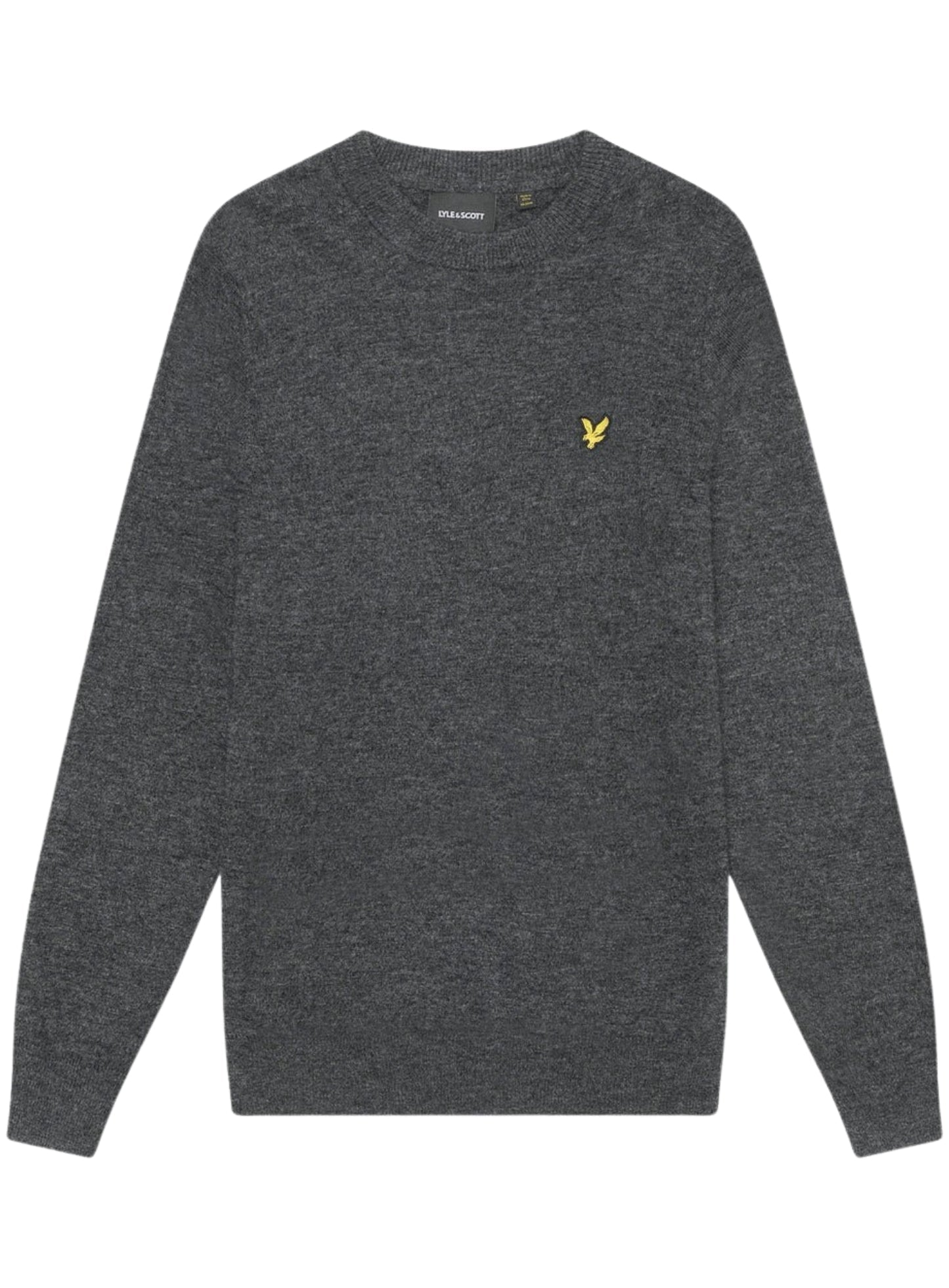 LYLE & SCOTT Lambswool Blend Crew Neck Jumper Charcoal Marl