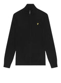 LYLE & SCOTT Lambswool Blend Zip Through Cardigan Jet Black Marl