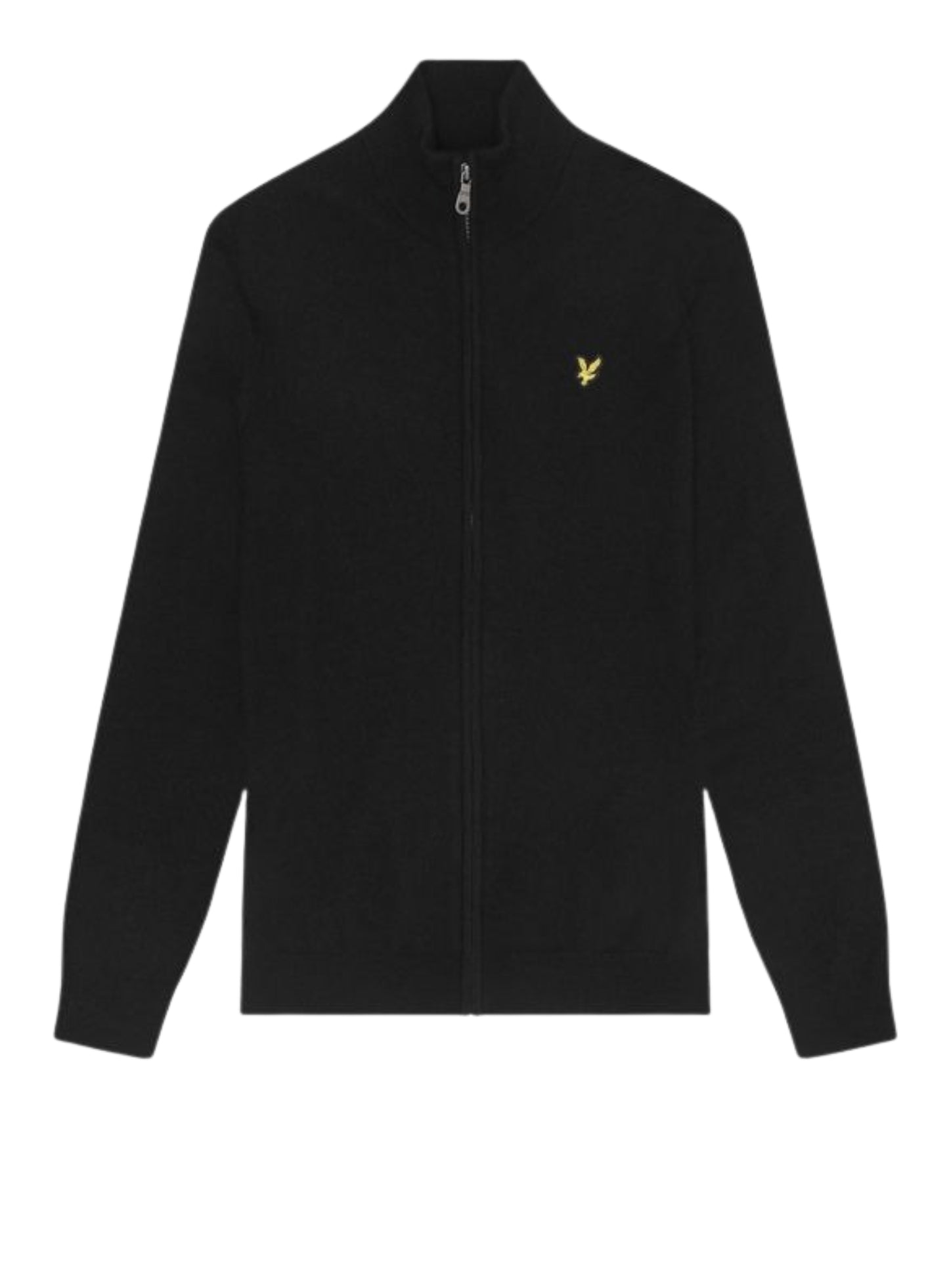 LYLE & SCOTT Lambswool Blend Zip Through Cardigan Jet Black Marl