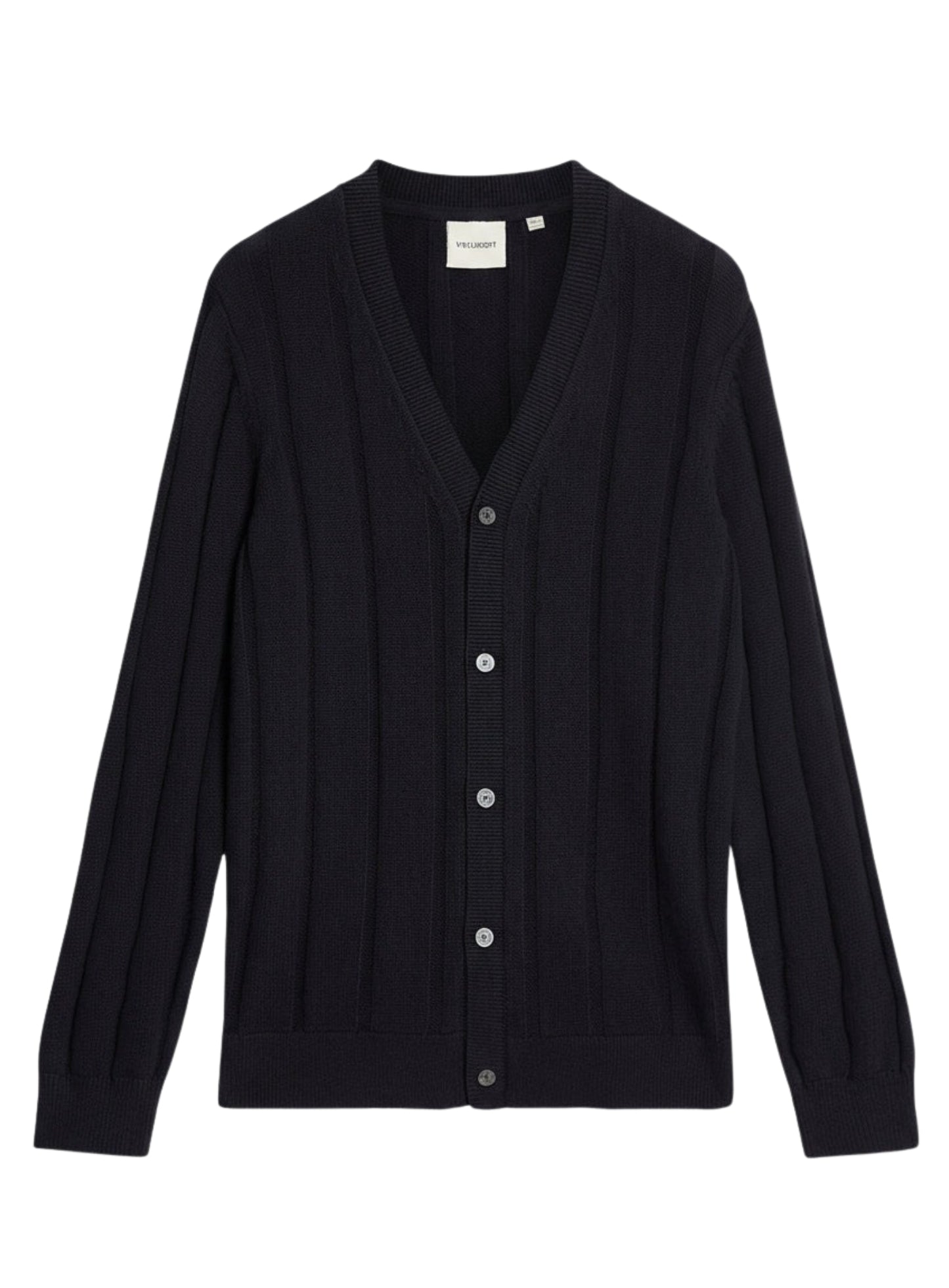 LYLE & SCOTT Drop Stitch Rib Knitted Cardigan Deep Navy
