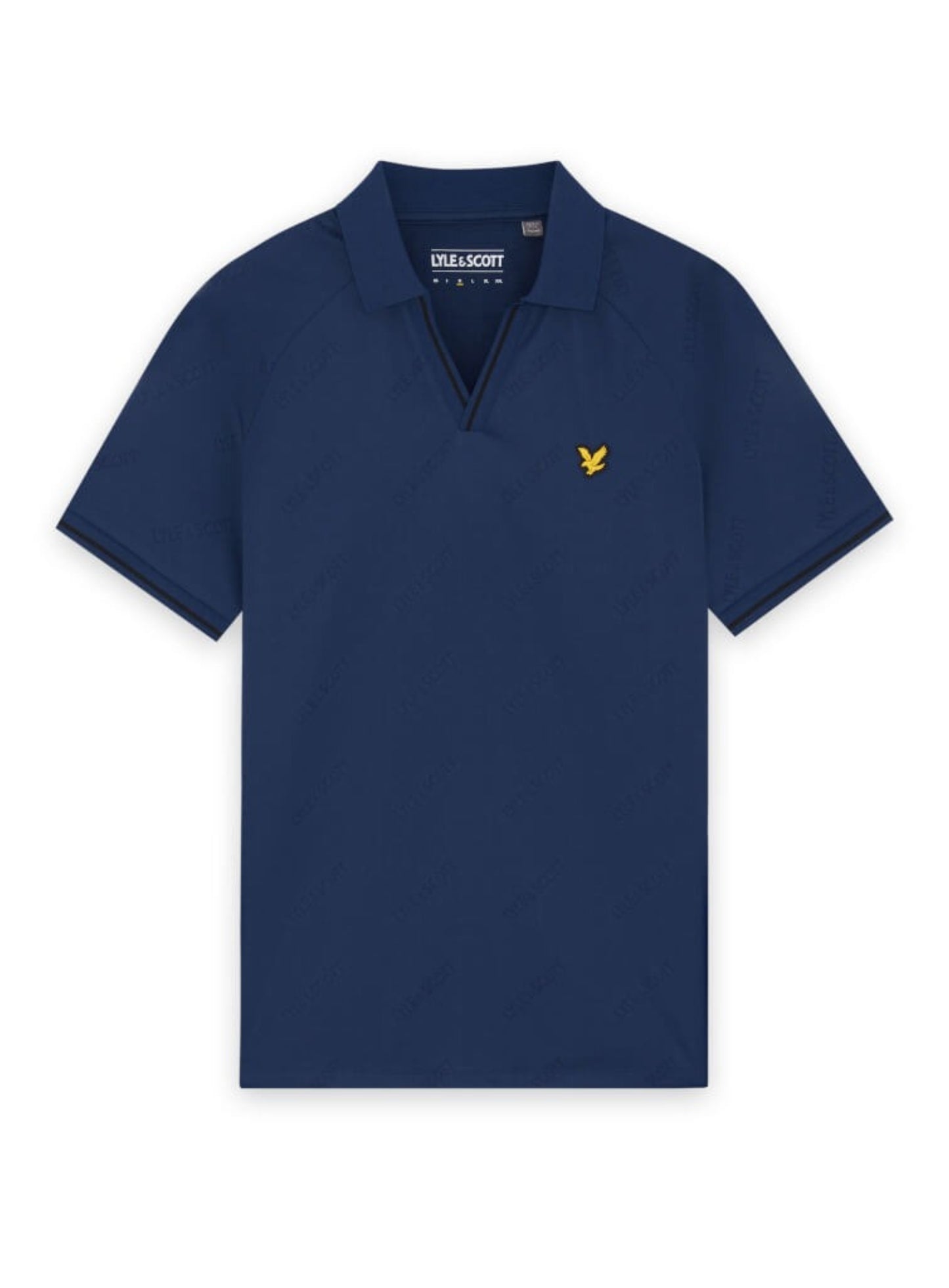 LYLE & SCOTT Embossed Football Polo Navy Peony