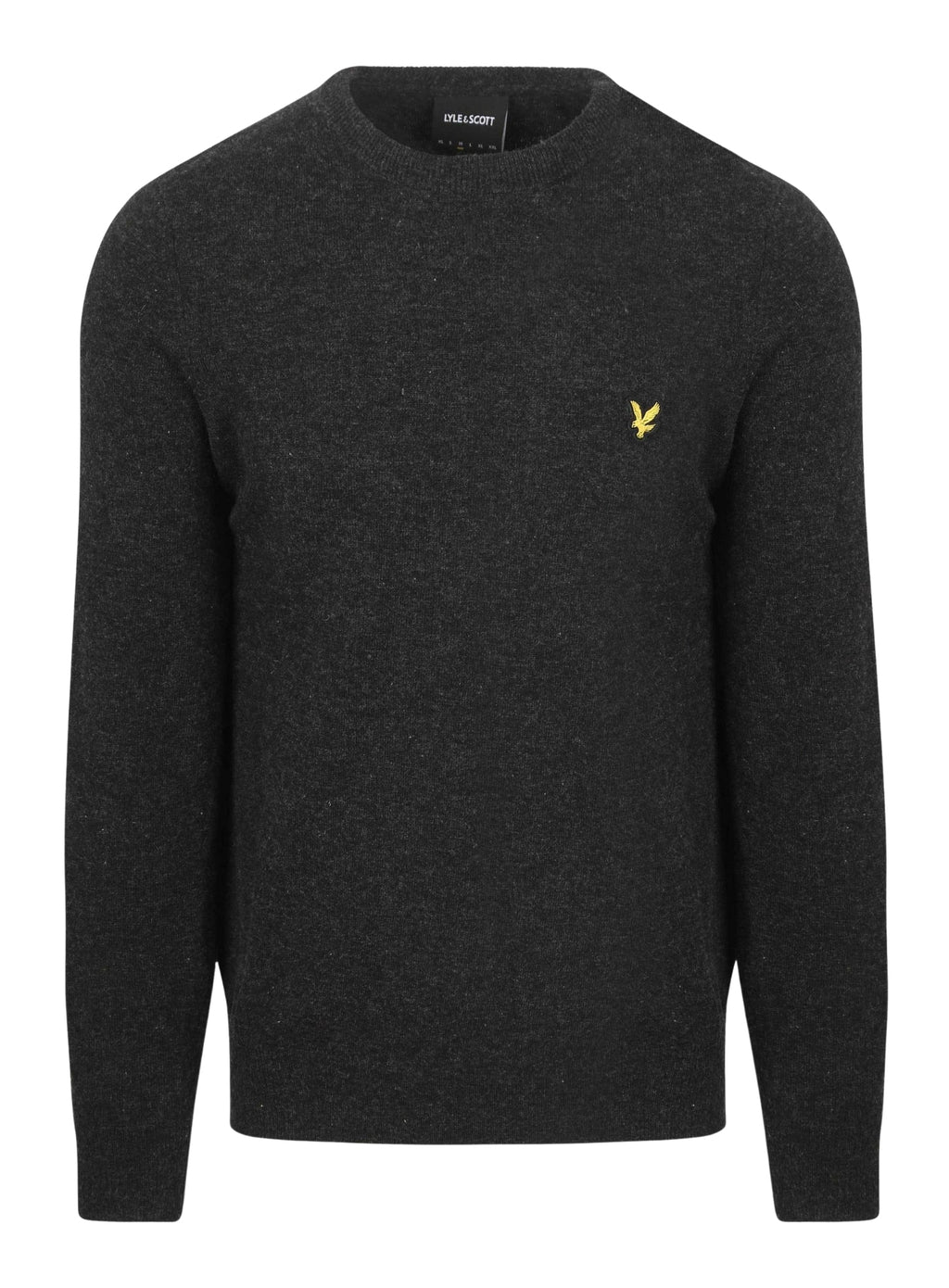 LYLE & SCOTT Lambswool Blend Crew Neck Jumper Jet Black Marl