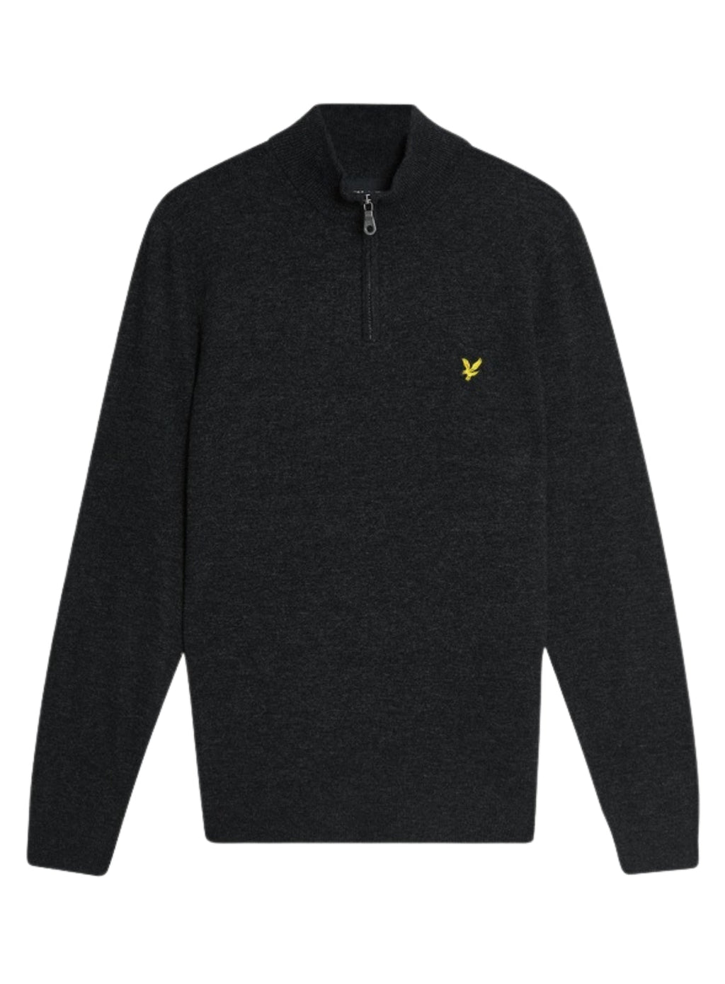 LYLE & SCOTT Lambswool Blend Quarter Zip Jumper Jet Black Marl