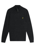 LYLE & SCOTT Lambswool Blend Quarter Zip Jumper Jet Black Marl