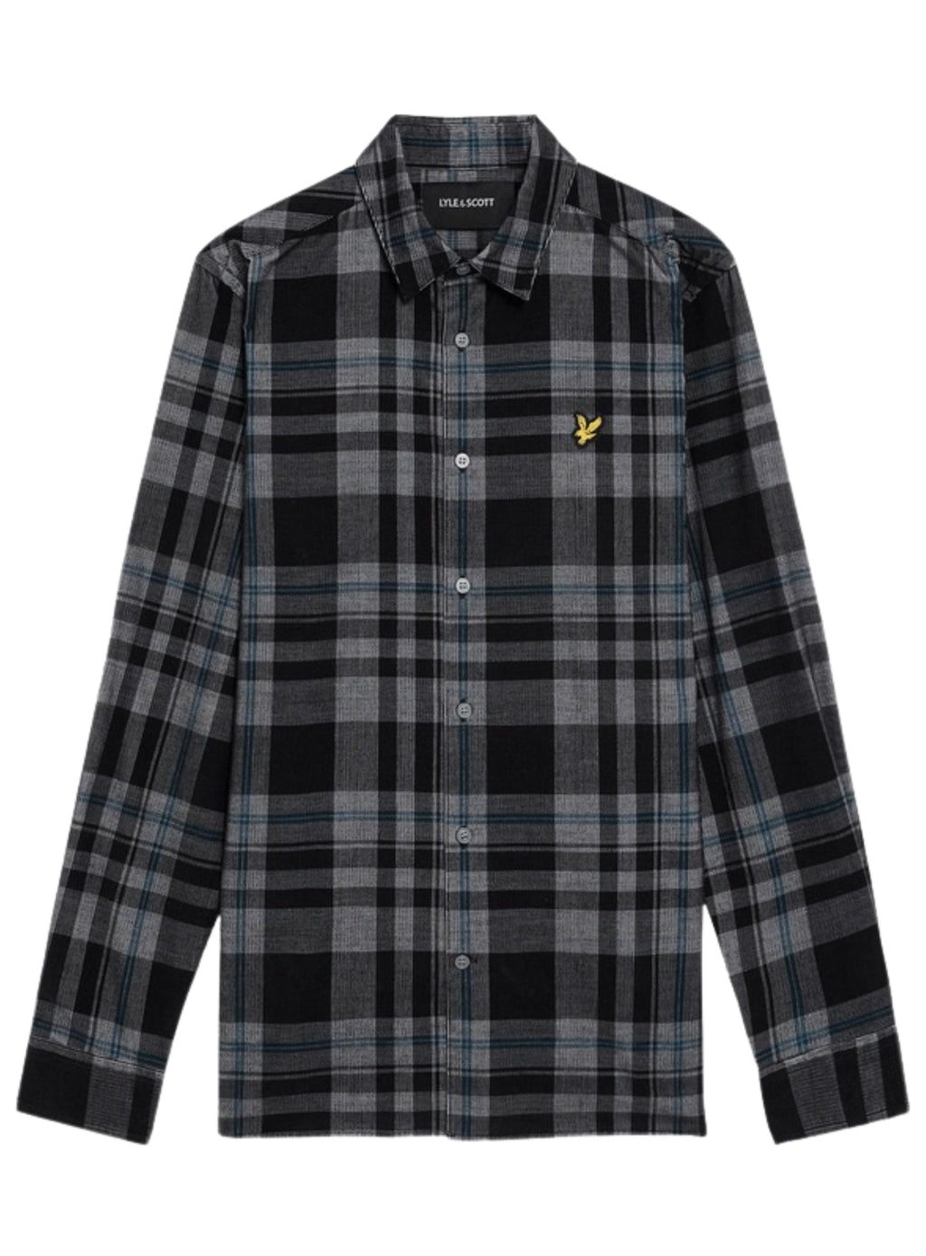 LYLE & SCOTT Tartan Corduroy Shirt Jet Black/ White