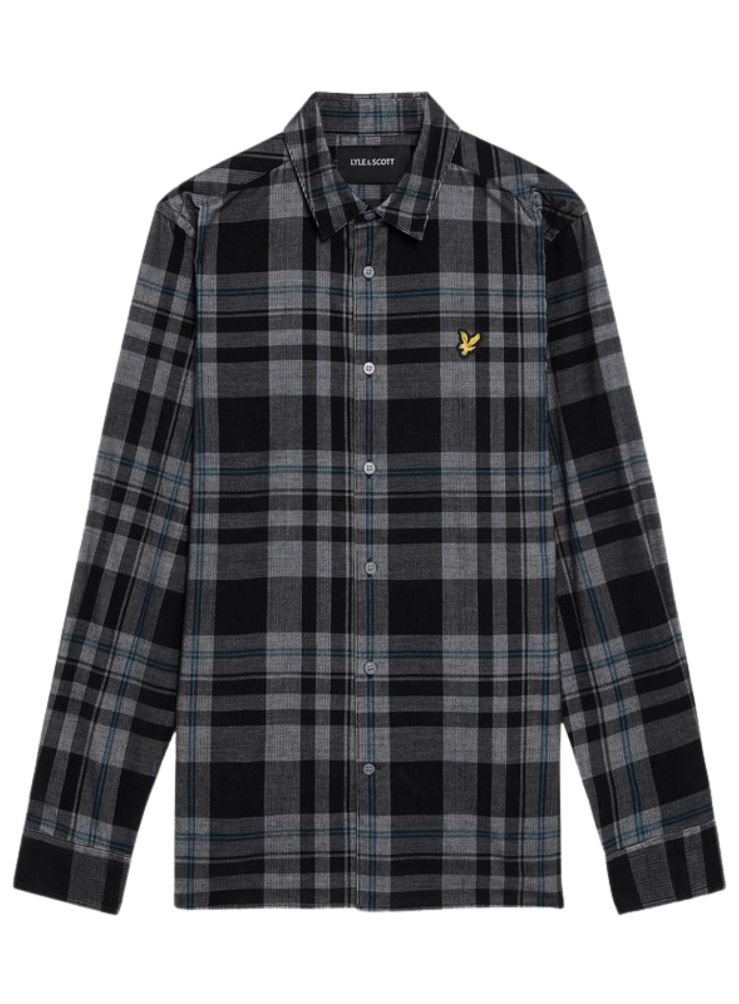 LYLE & SCOTT Tartan Corduroy Shirt Jet Black/ White