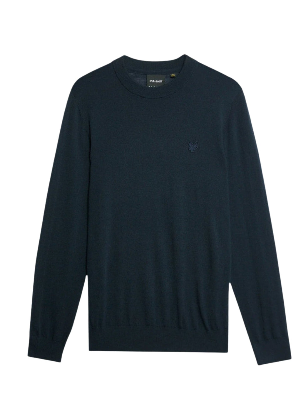 LYLE & SCOTT Tonal Eagle Merino Crew Neck Jumper Dark Navy
