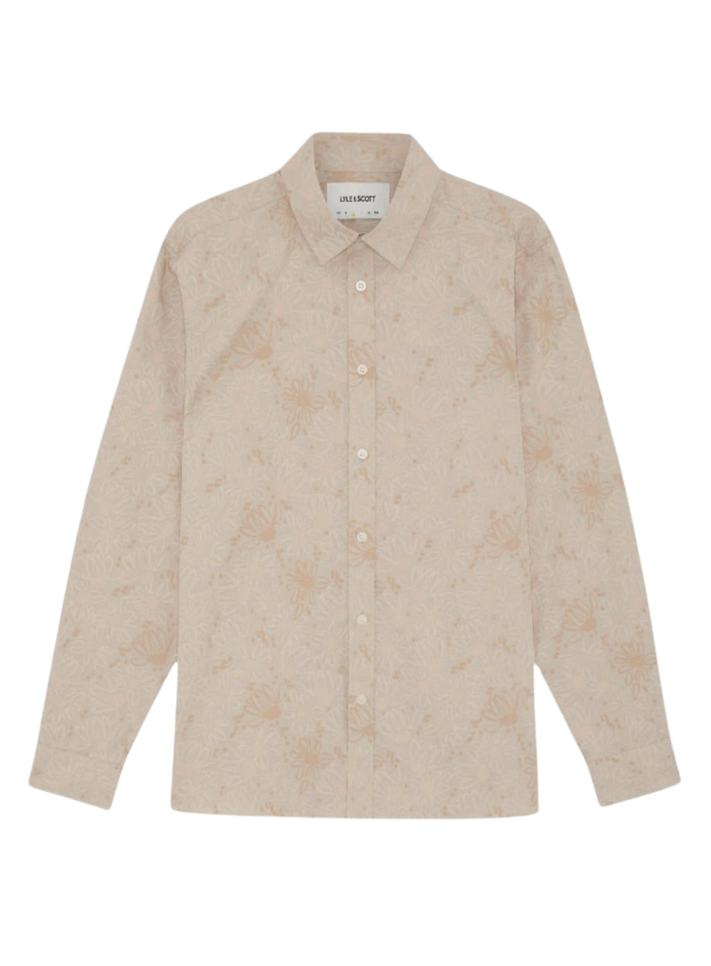 LYLE & SCOTT Floral Printed Shirt Lead Beige