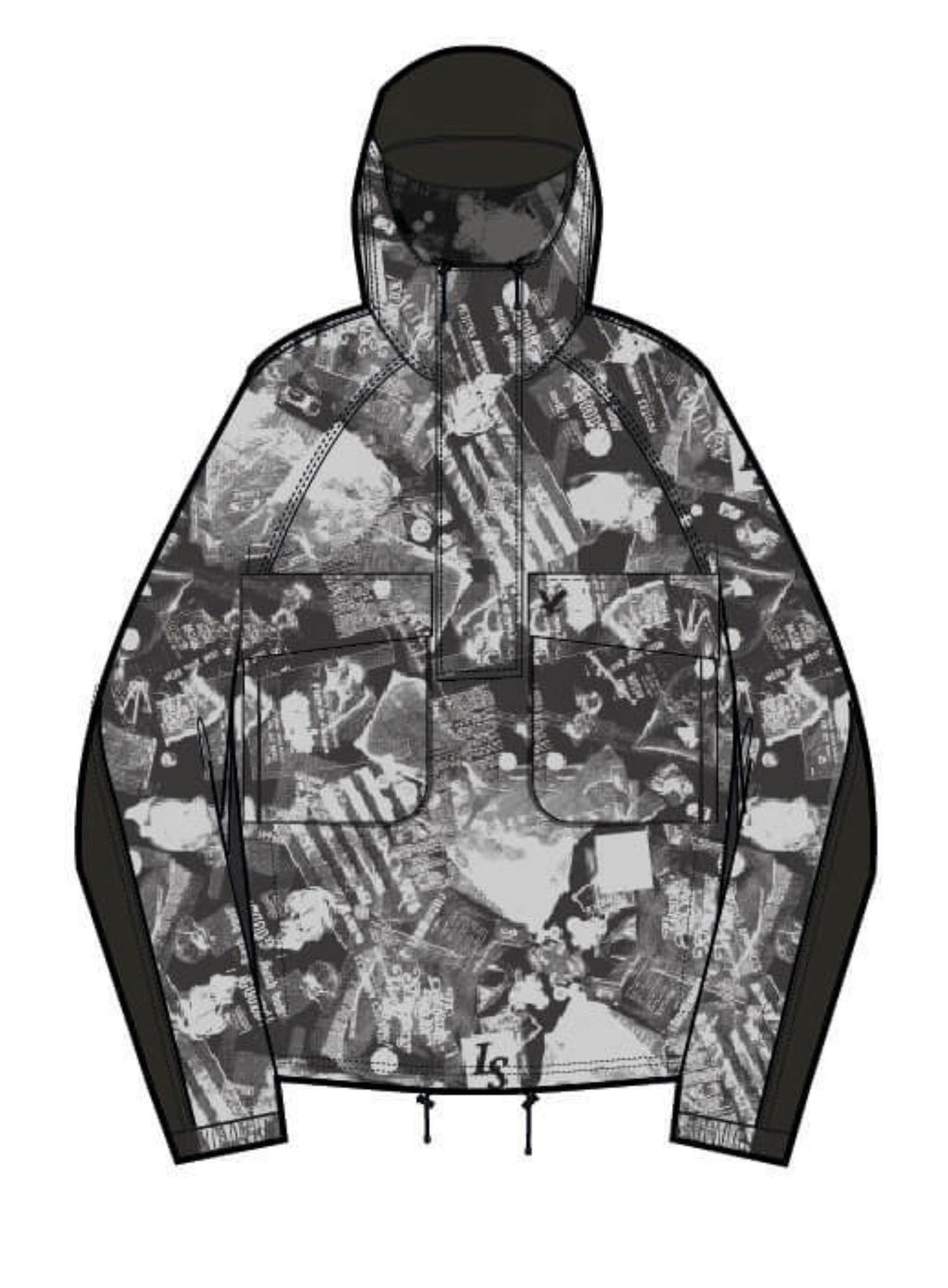 LYLE & SCOTT Printed Smock Jacket Jet Black
