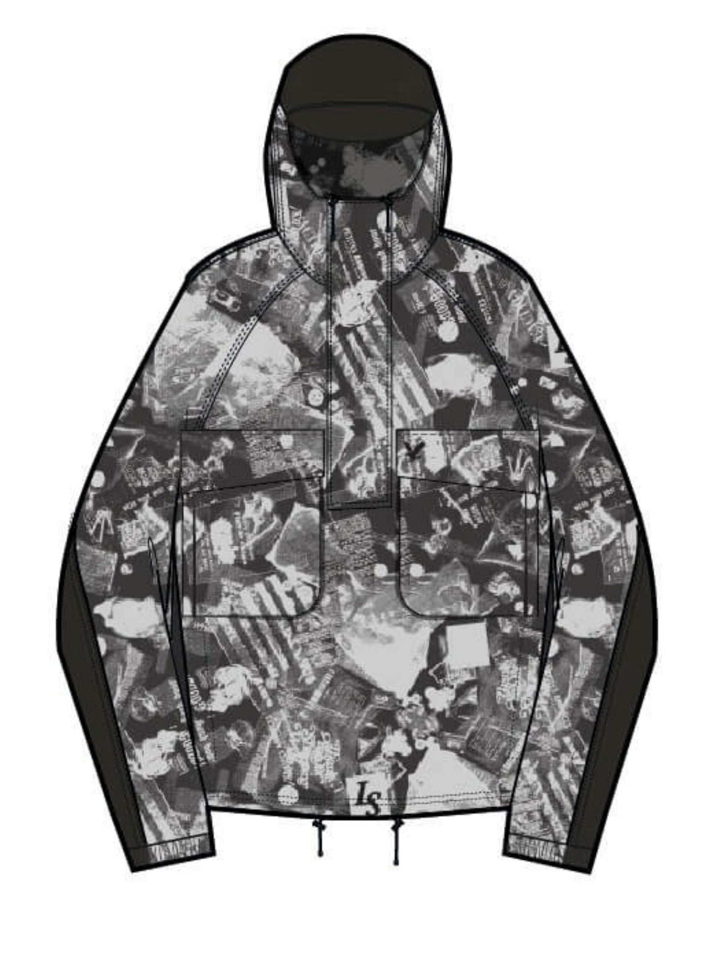 LYLE & SCOTT Printed Smock Jacket Jet Black