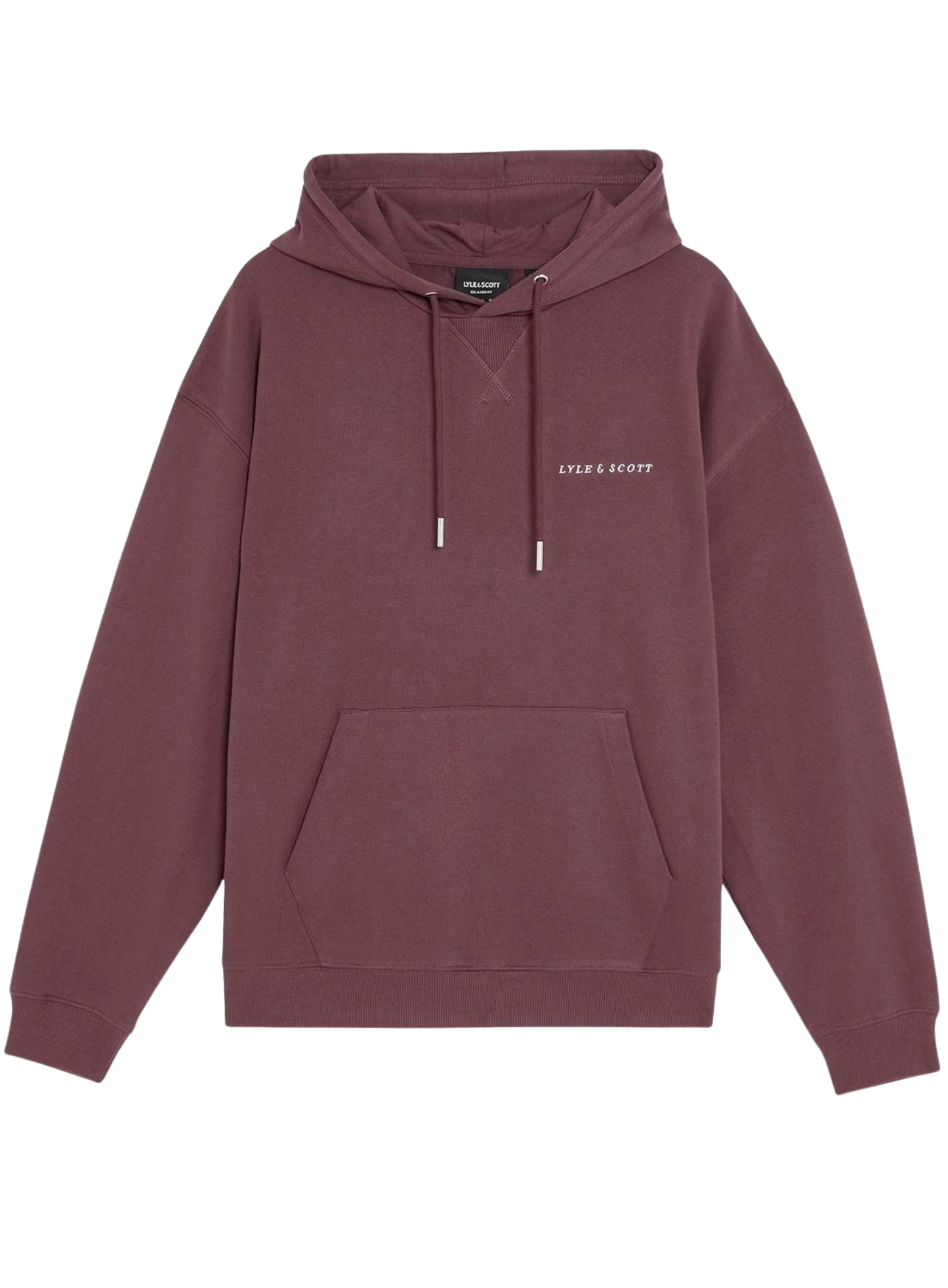 LYLE & SCOTT Hooded Sweatshirt Script Brushback Dusky Maroon