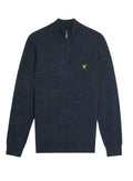 LYLE & SCOTT Lambswool Blend Quarter Zip Jumper Dark Navy Marl