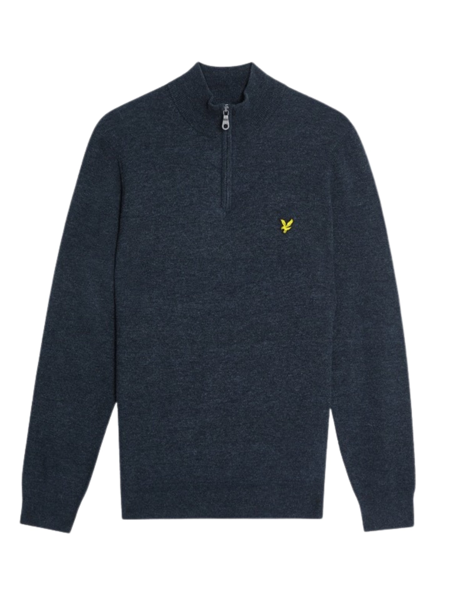 LYLE & SCOTT Lambswool Blend Quarter Zip Jumper Dark Navy Marl