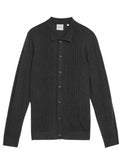 LYLE & SCOTT Cable Knitted Shirt Charcoal Marl