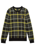 LYLE & SCOTT Ribbed Jacquard Tartan Crew Neck Jet Black