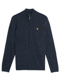 LYLE & SCOTT Lambswool Blend Zip Through Cardigan Dark Navy Marl