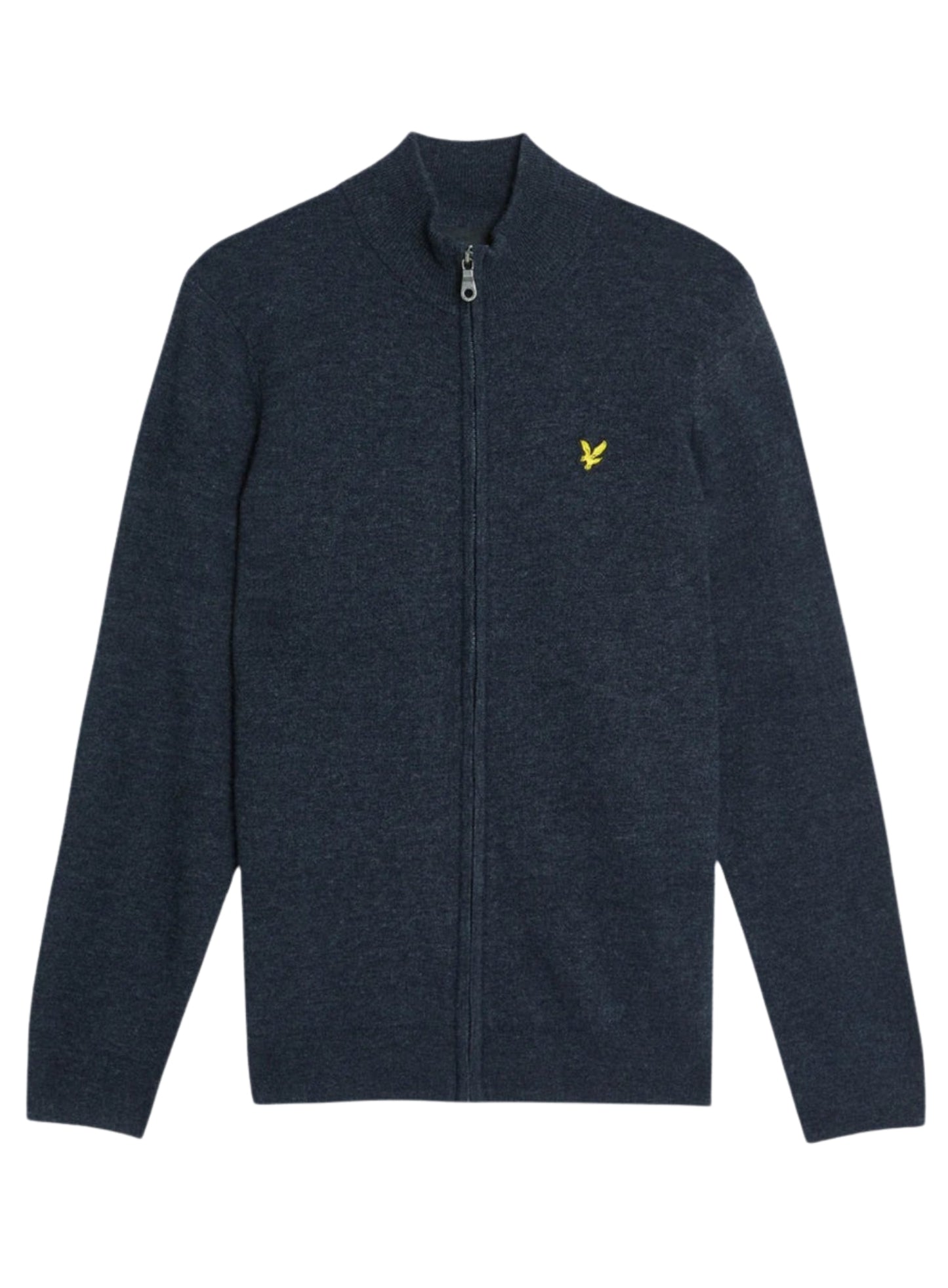 LYLE & SCOTT Lambswool Blend Zip Through Cardigan Dark Navy Marl