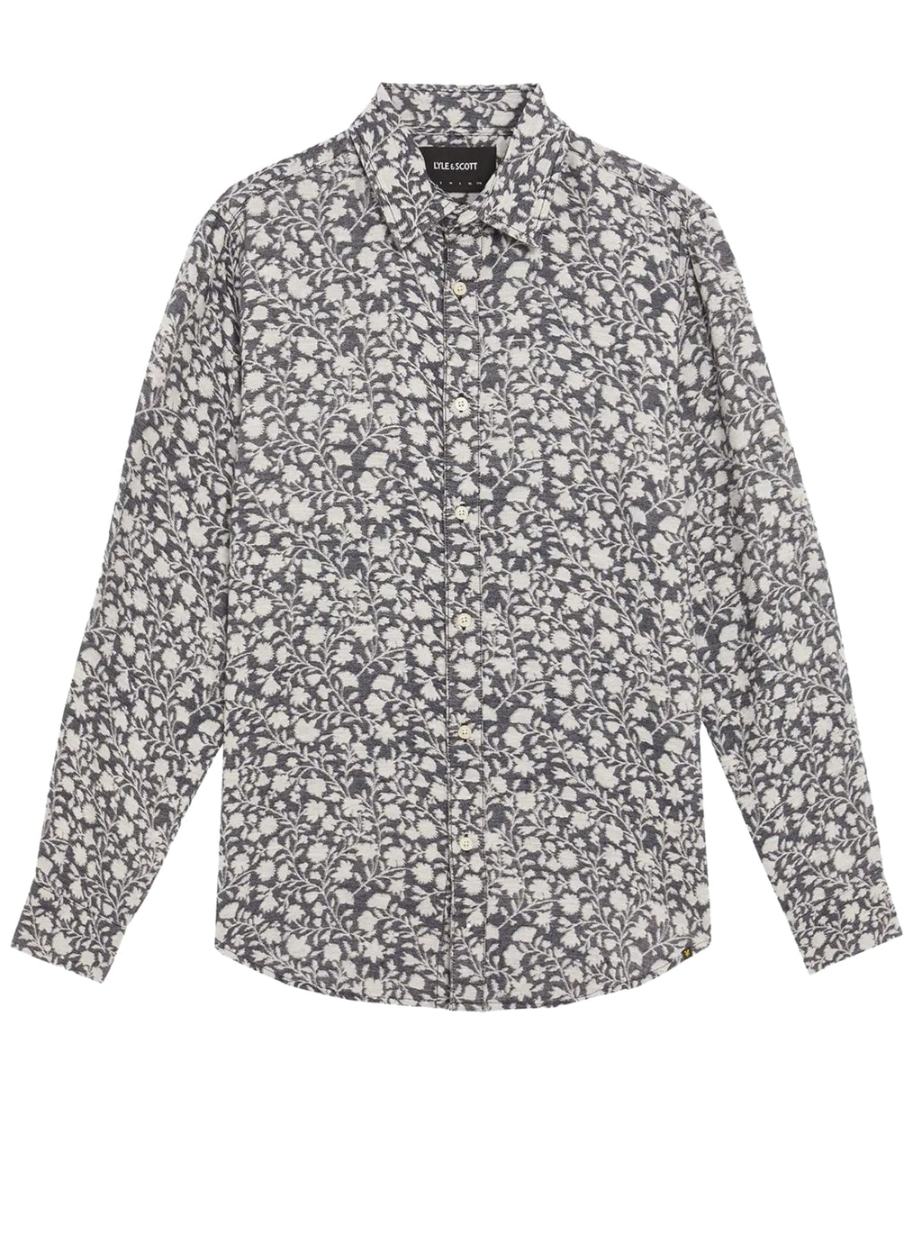 LYLE & SCOTT Floral Jacquard Shirt Jet Black Marl