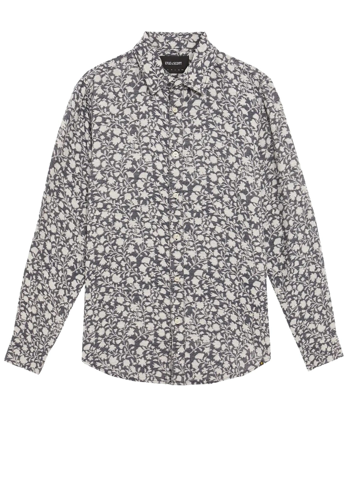 LYLE & SCOTT Floral Jacquard Shirt Jet Black Marl