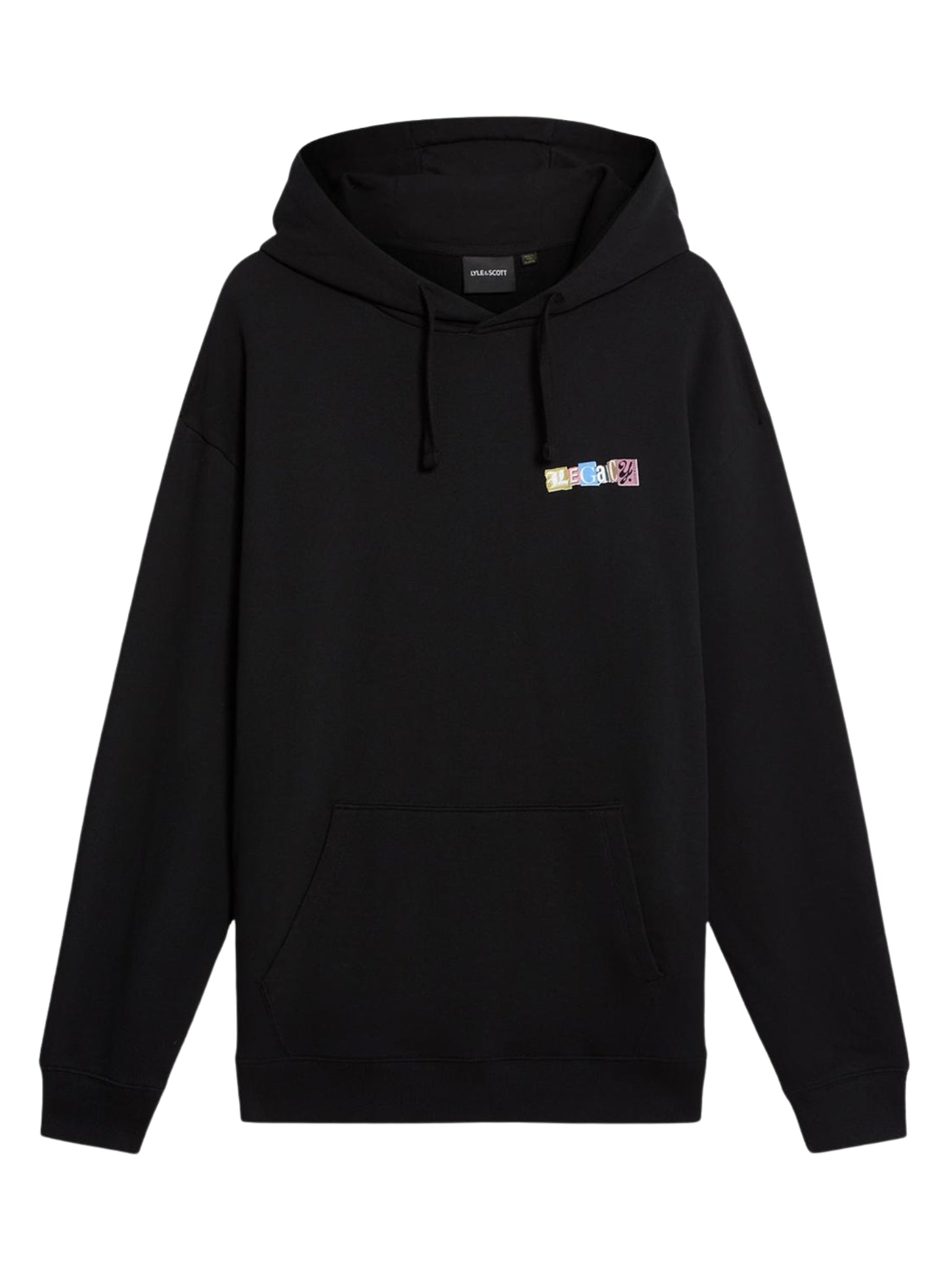 LYLE & SCOTT Paper Letters Graphic Hoodie Jet Black