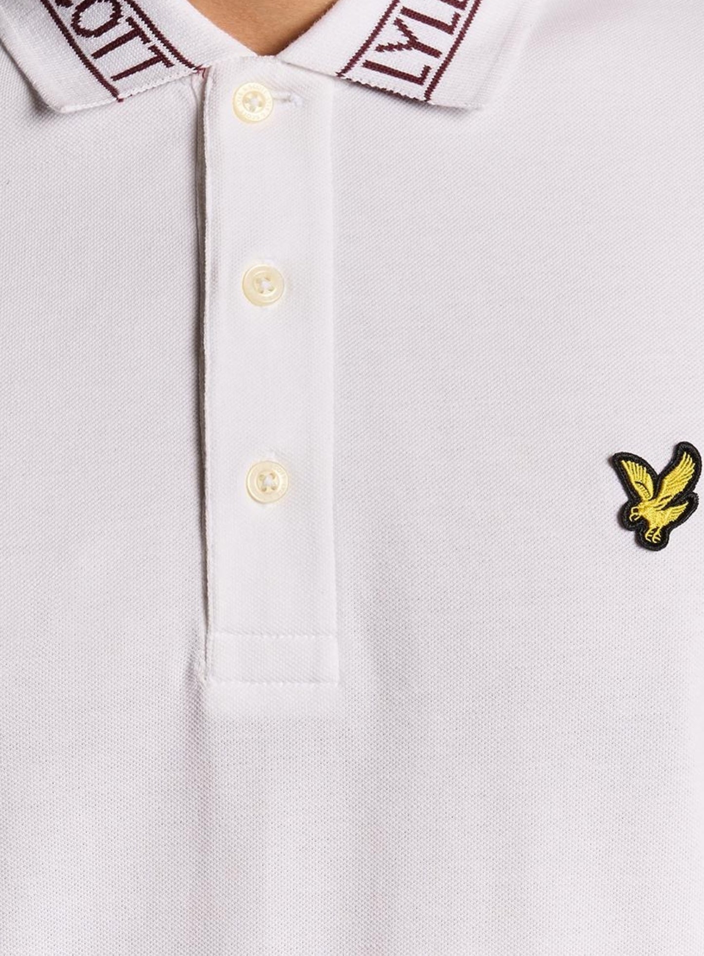 LYLE & SCOTT Collar Logo Ribbed Polo Shirt White Port
