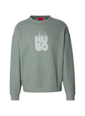 HUGO Dinkam Mens Crew Neck Sweatshirt Faded Green