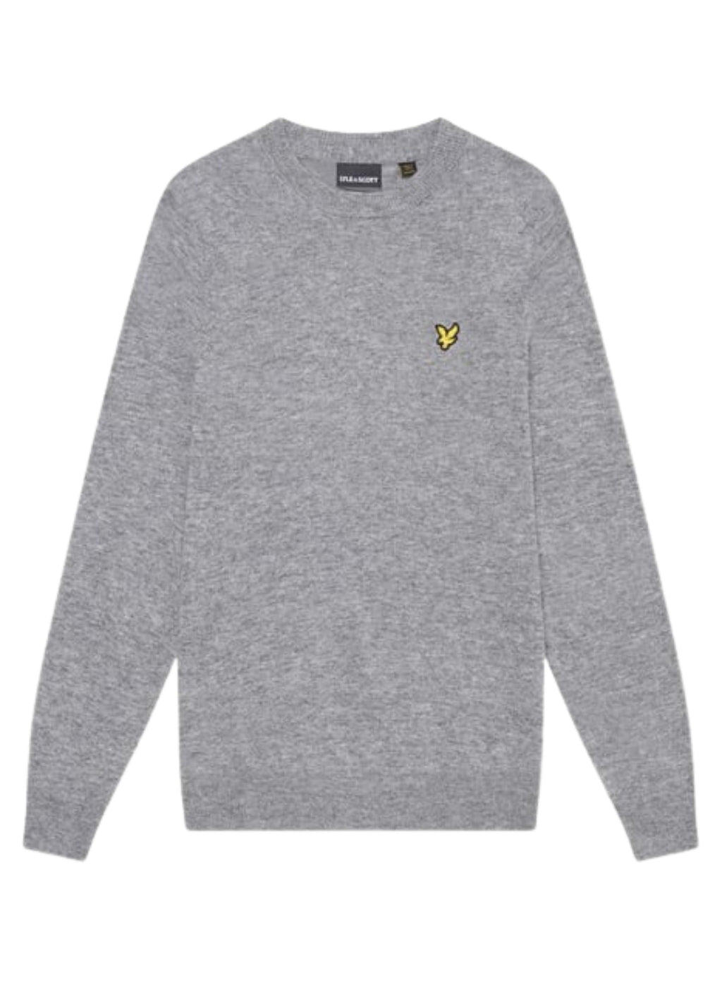 LYLE & SCOTT Lambswool Blend Crew Neck Jumper Light Grey Marl
