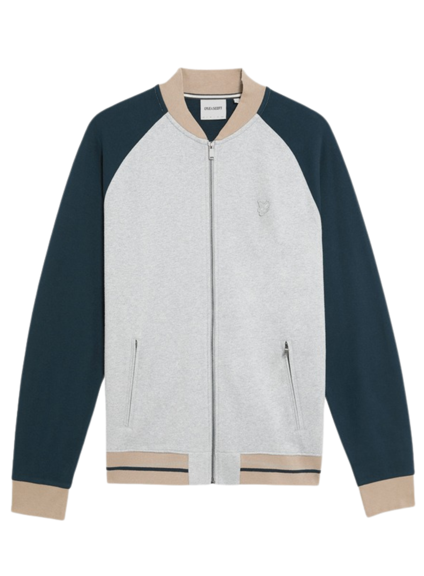LYLE & SCOTT Heavyweight Contrast Raglan Bomber Carbon