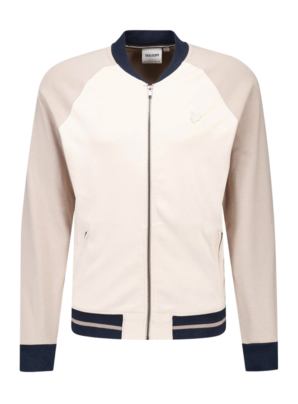 LYLE & SCOTT Interlock Contrast Raglan Bomber Cobblestone
