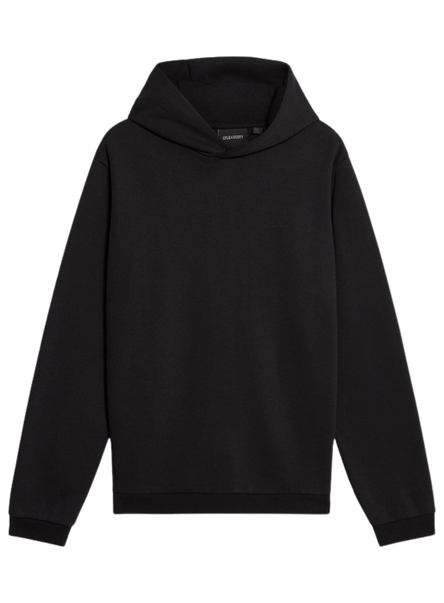 LYLE & SCOTT Logo Brushback Pullover Hoodie Jet Black