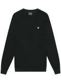 LYLE & SCOTT Cotton Merino Crew Neck Jumper Jet Black