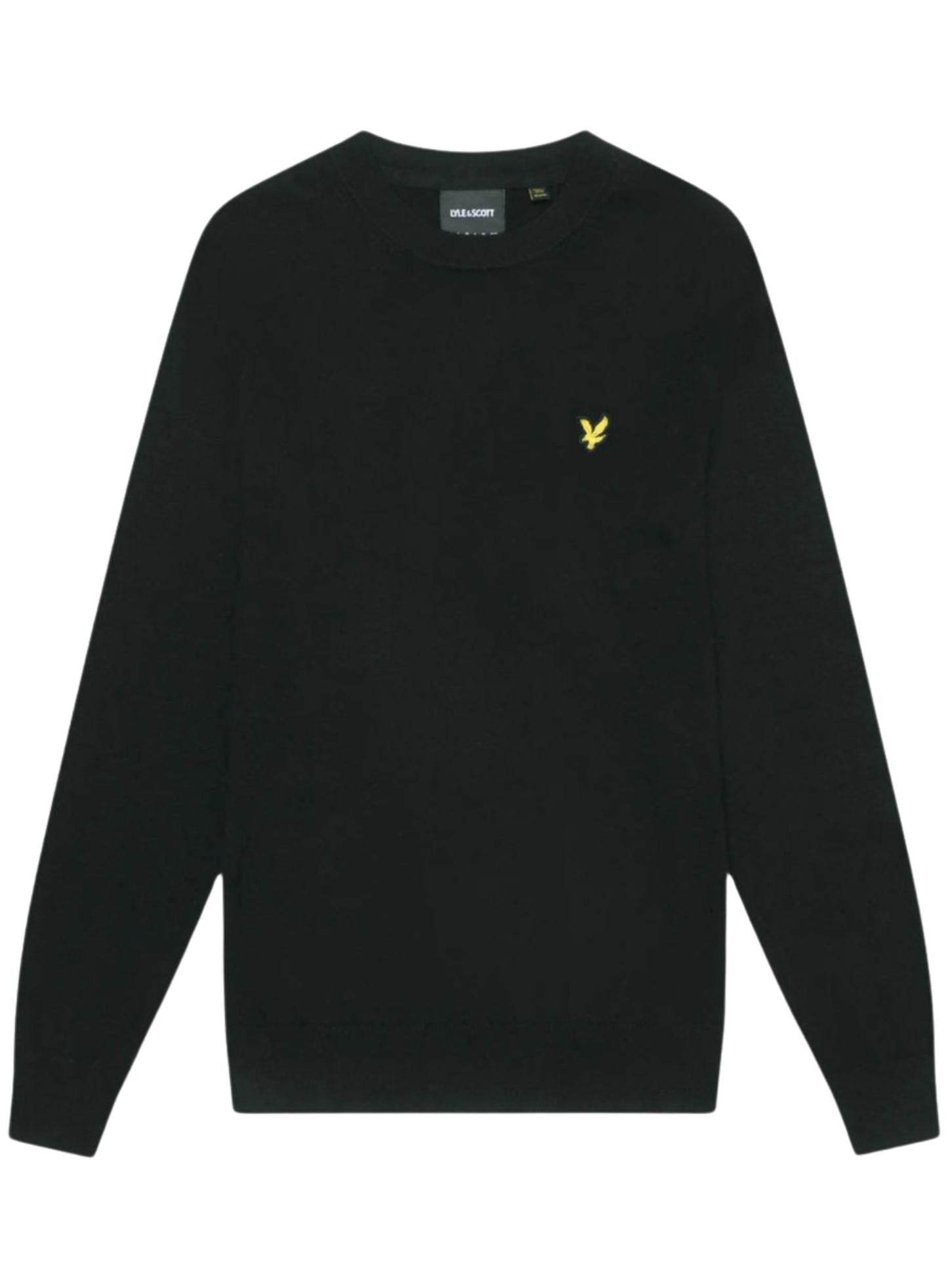 LYLE & SCOTT Cotton Merino Crew Neck Jumper Jet Black