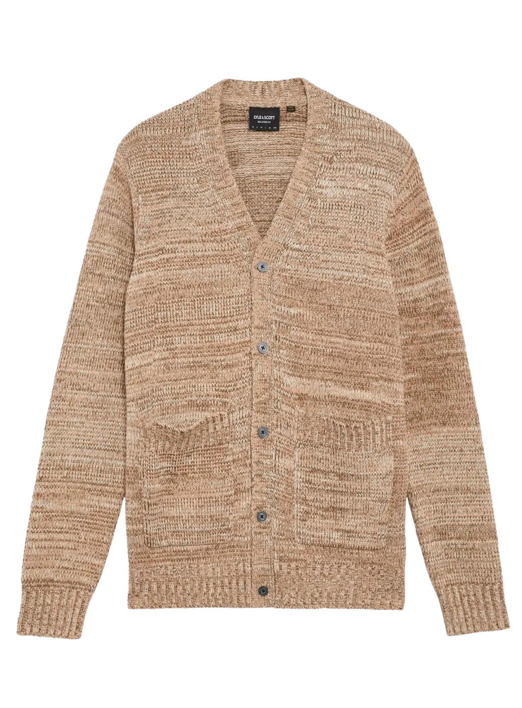 LYLE & SCOTT Multi Marl V Neck Cardigan Tigers Eye Marl