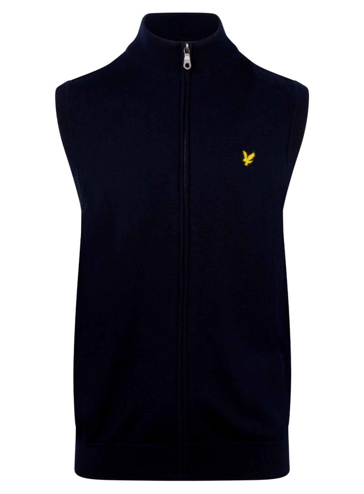 LYLE & SCOTT Cotton Merino Full Zip Knitted Vest Dark Navy