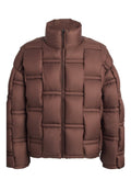 RAXXY 3D Down-Filled Angular Zip Puffer Jacket Dark Brown