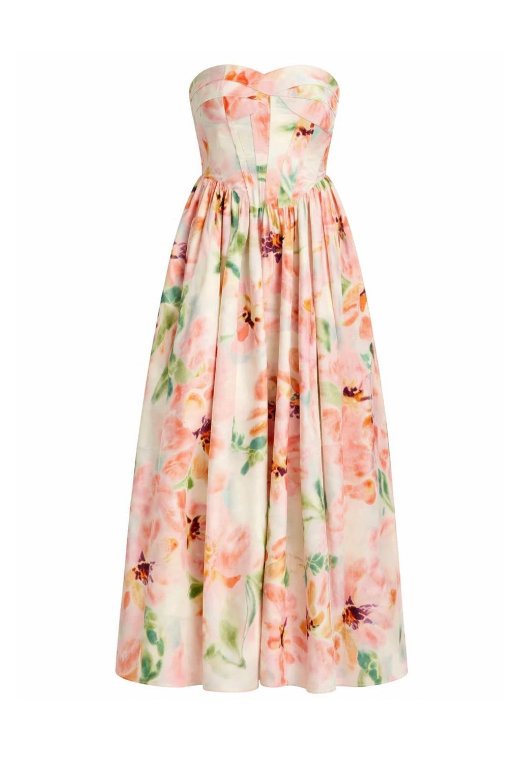BARDOT WOMEN Lola Corset Midi Dress Pink Floral
