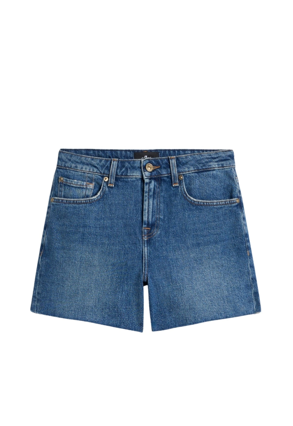 7 FOR ALL MANKIND WOMEN Monroe High Waist Shorts Mid Blue