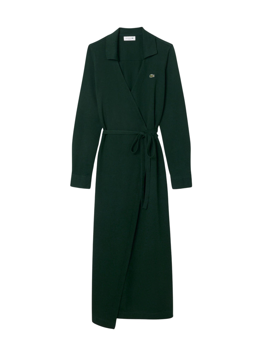 LACOSTE WOMEN Stretch Mini Piqué Wrap Polo Dress Sinople Green