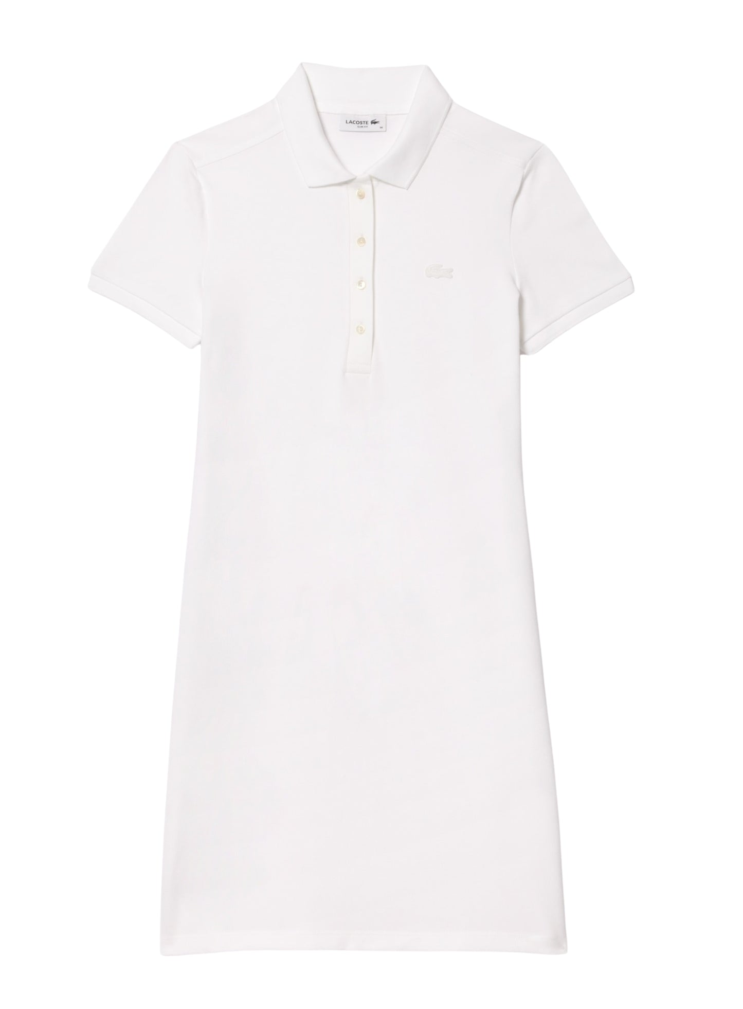 LACOSTE WOMEN Slim Fit Stretch Piqué Polo Dress White