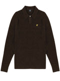 LYLE & SCOTT Lambswool Blend Rugby Jumper Bottle Brown Marl