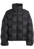 RAXXY 3D Down-Filled Angular Puffer Geometric Padded Jacket Black