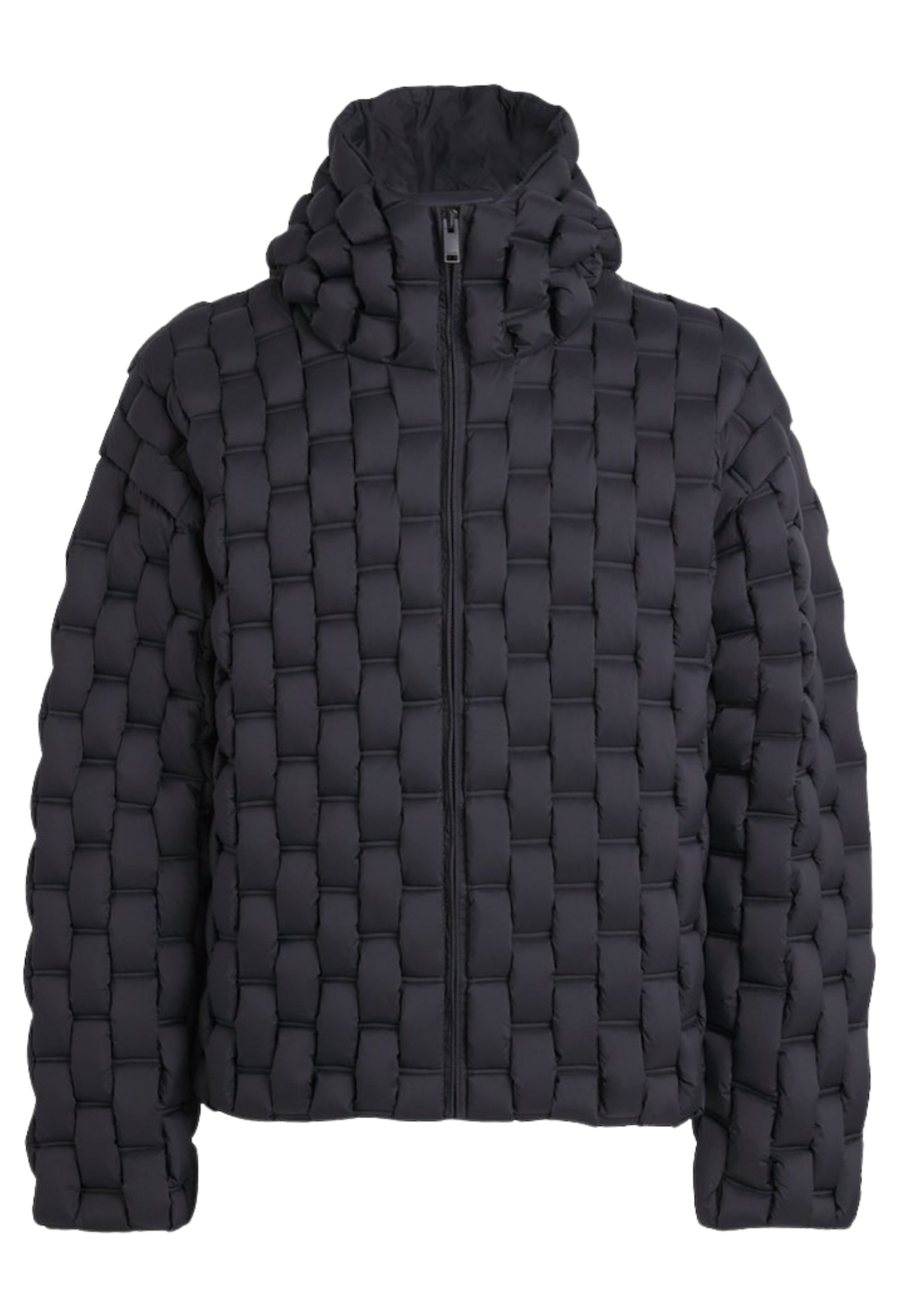 RAXXY 3D Down-Filled Woven Puffer Piumino Parka Coat Jacket Black